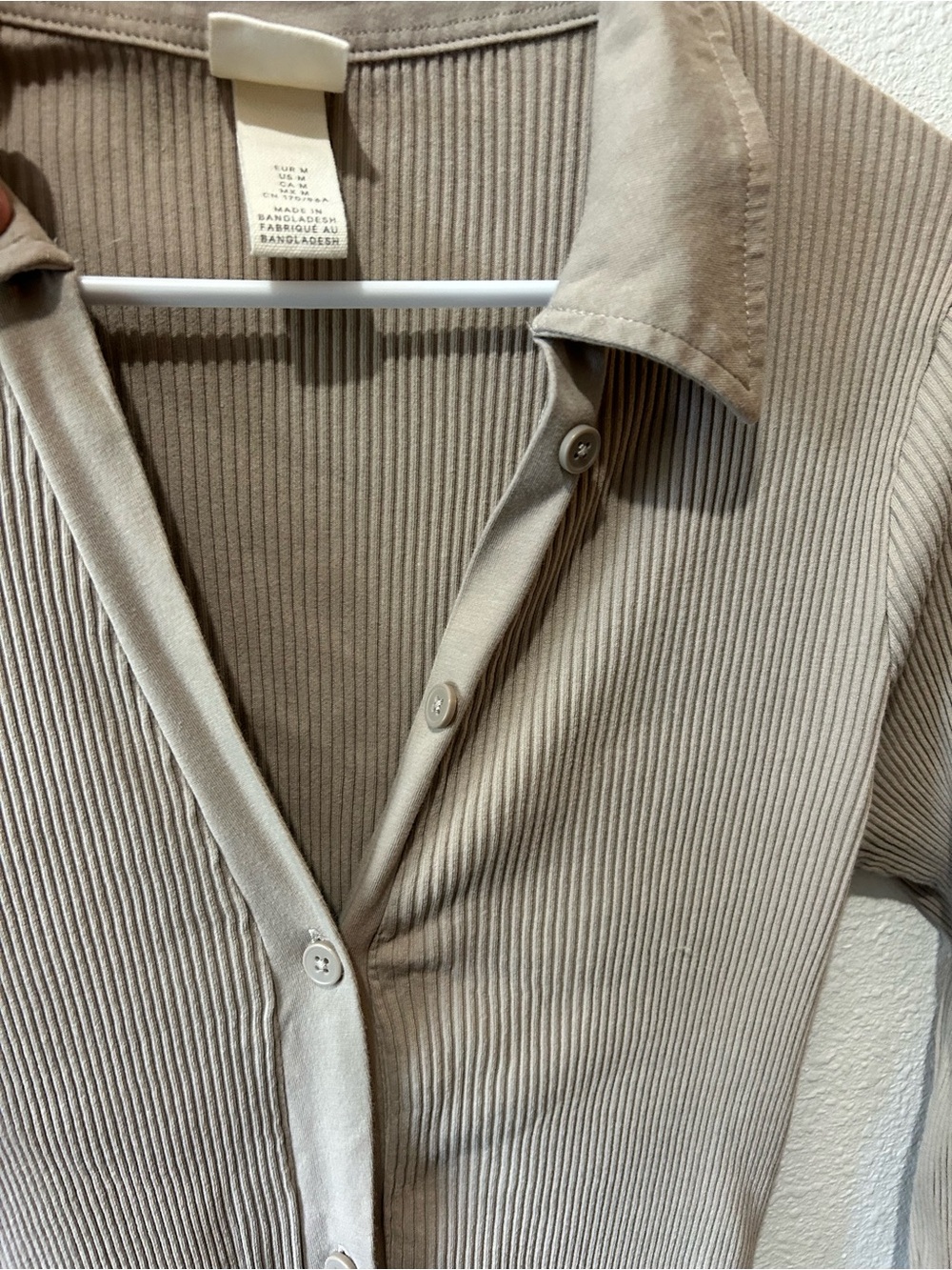 H&M Ribbed Button-Up Long Sleeve Dress - Picture 3 of 7